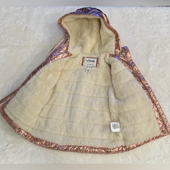 Spotted Zebra Pink Metallic Girls Jacket- size 4T - Picture 3 of 7